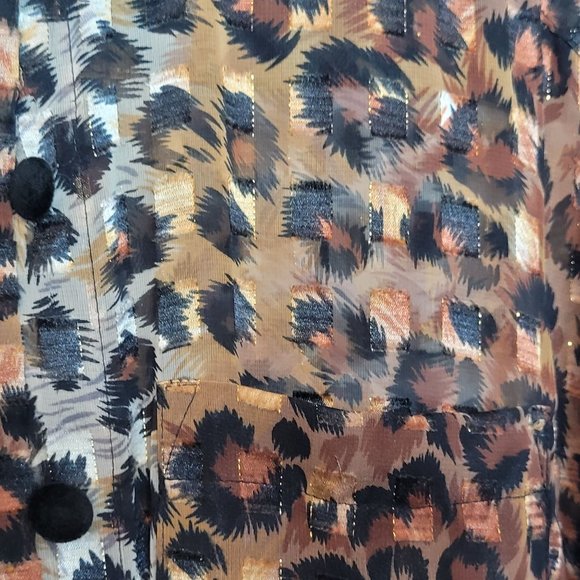 PG Collections Jumpsuit Animal Print Size Med Ginger Bort 1 Piece Stirrup Pants - Picture 6 of 12